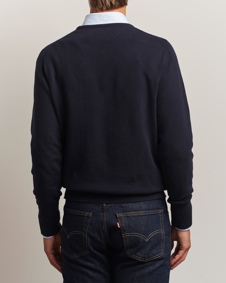 Herr | Tröjor | William Lockie | Melrose Cashmere Crew Neck Dark Navy