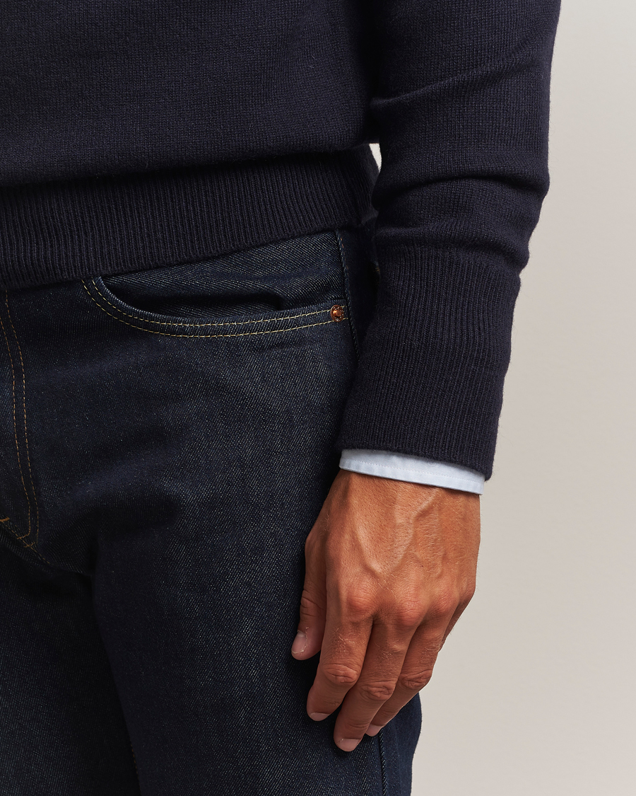 Herr | Tröjor | William Lockie | Melrose Cashmere Crew Neck Dark Navy