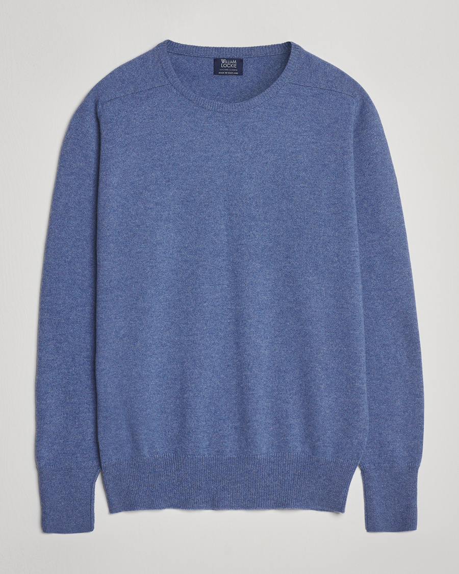 Herr | Tröjor | William Lockie | Melrose Cashmere Crew Neck Blue