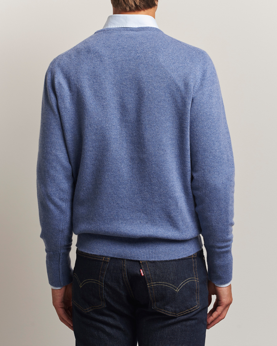 Herr | Tröjor | William Lockie | Melrose Cashmere Crew Neck Blue