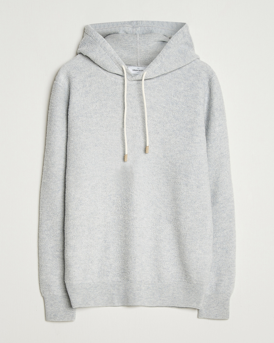 Herr | Tröjor | Gran Sasso | Boiled Wool Hoodie Light Grey Melange