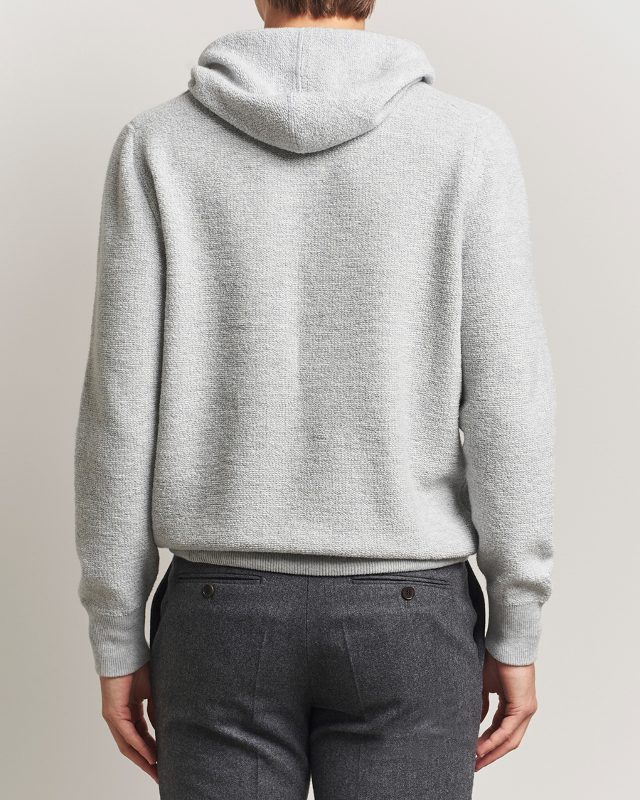 Herr | Tröjor | Gran Sasso | Boiled Wool Hoodie Light Grey Melange