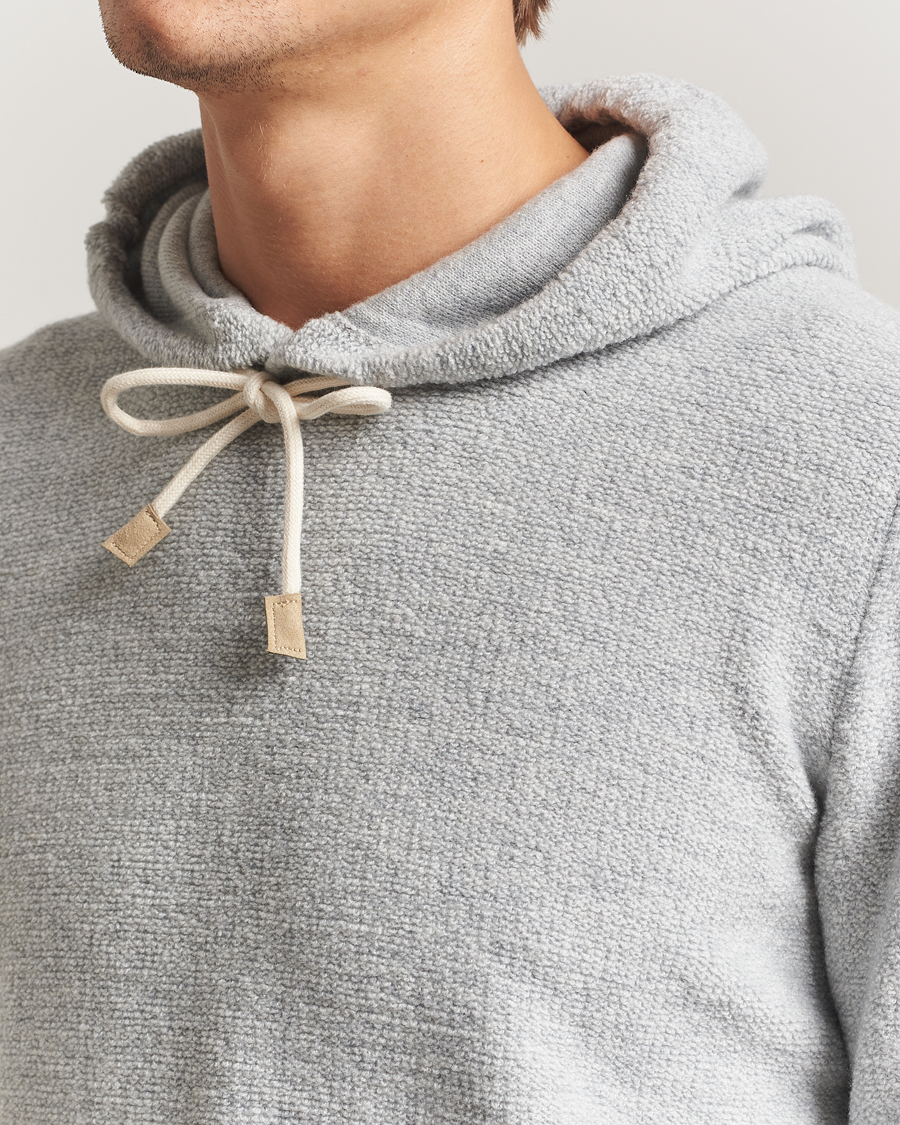 Herr | Tröjor | Gran Sasso | Boiled Wool Hoodie Light Grey Melange