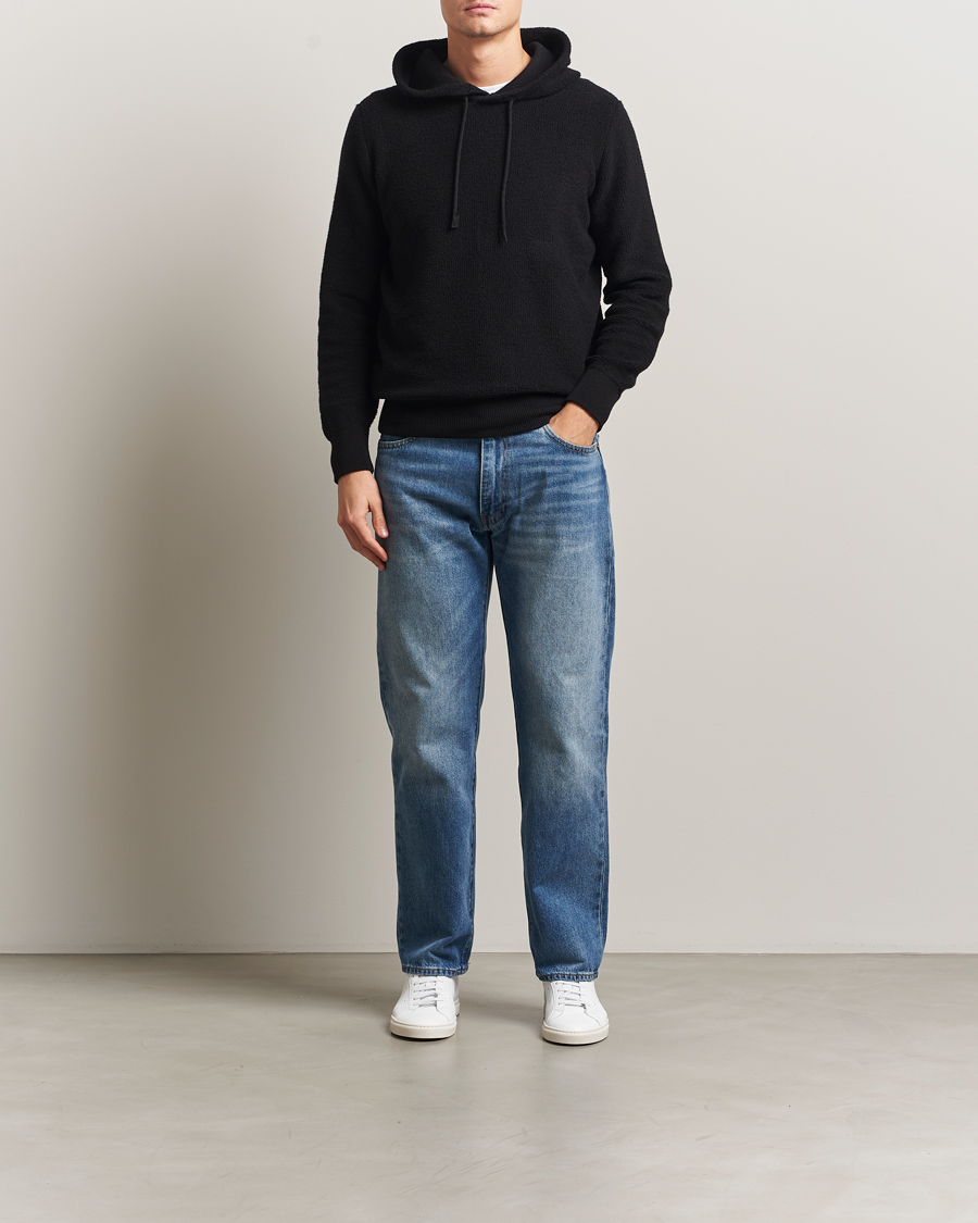 Herr | Tröjor | Gran Sasso | Boiled Wool Hoodie Black