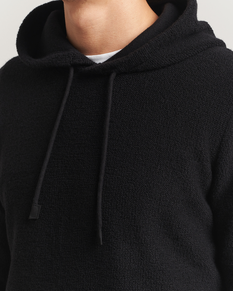 Herr | Tröjor | Gran Sasso | Boiled Wool Hoodie Black