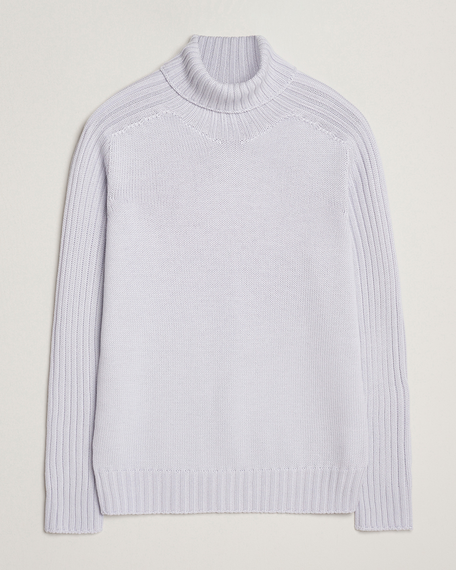Herr | Tröjor | Gran Sasso | Rainwool Rollneck Light Purple Melange