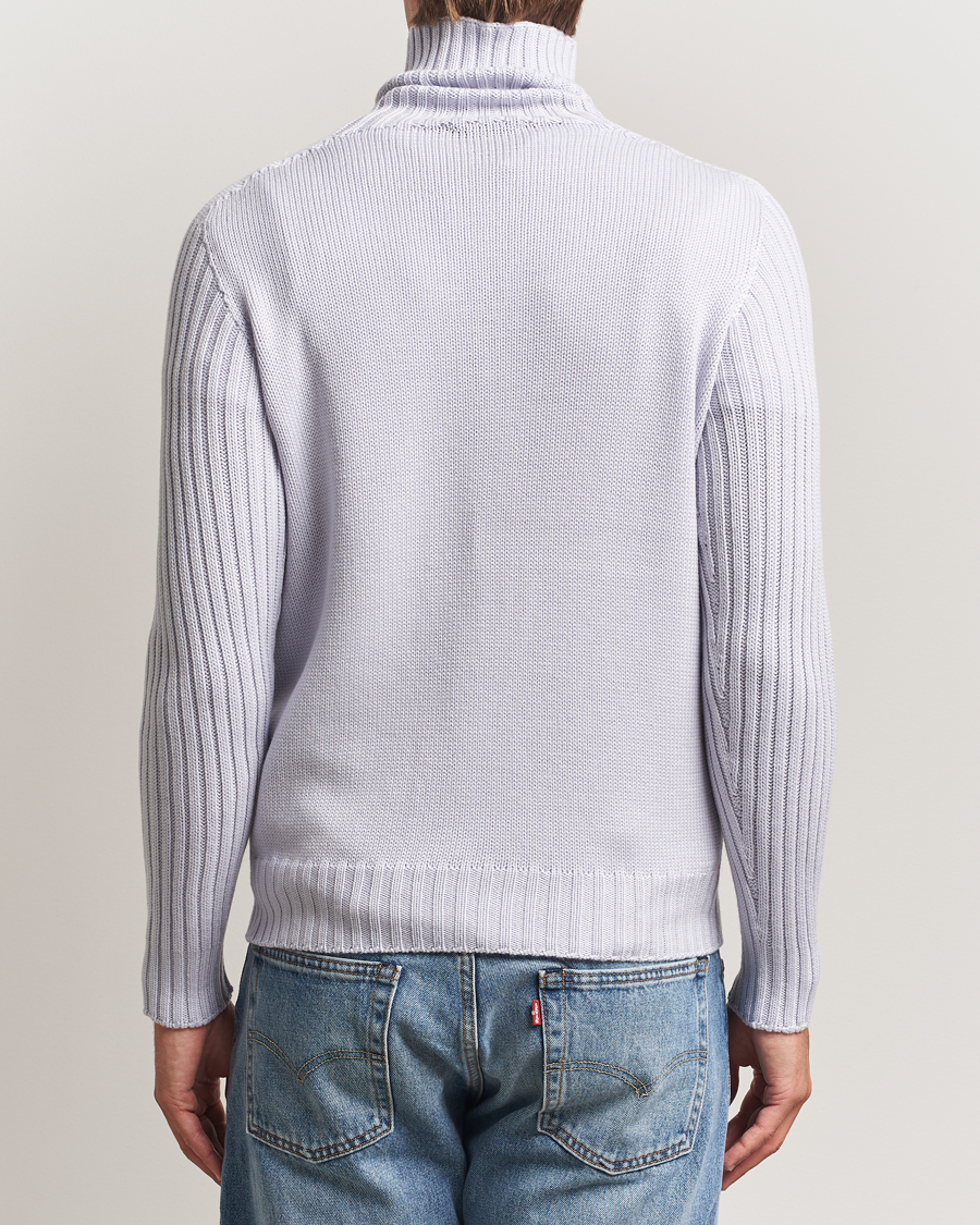 Herr | Tröjor | Gran Sasso | Rainwool Rollneck Light Purple Melange