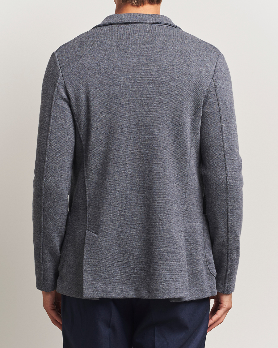 Herr | Kavajer | Gran Sasso | Rainwool Knitted Blazer Grey Melange