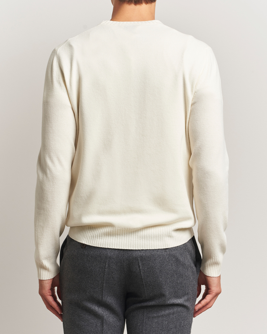 Herr | Tröjor | Gran Sasso | Wool/Cashmere Washed Crew Neck Cream Melange