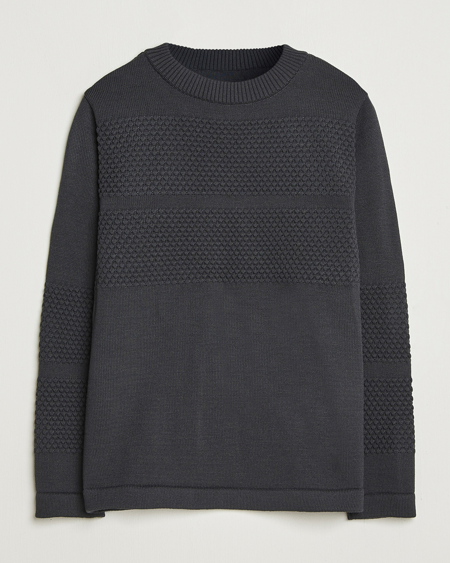 Herr | Tröjor | S.N.S. Herning | Fisherman Wool Crew Neck Molten Grey