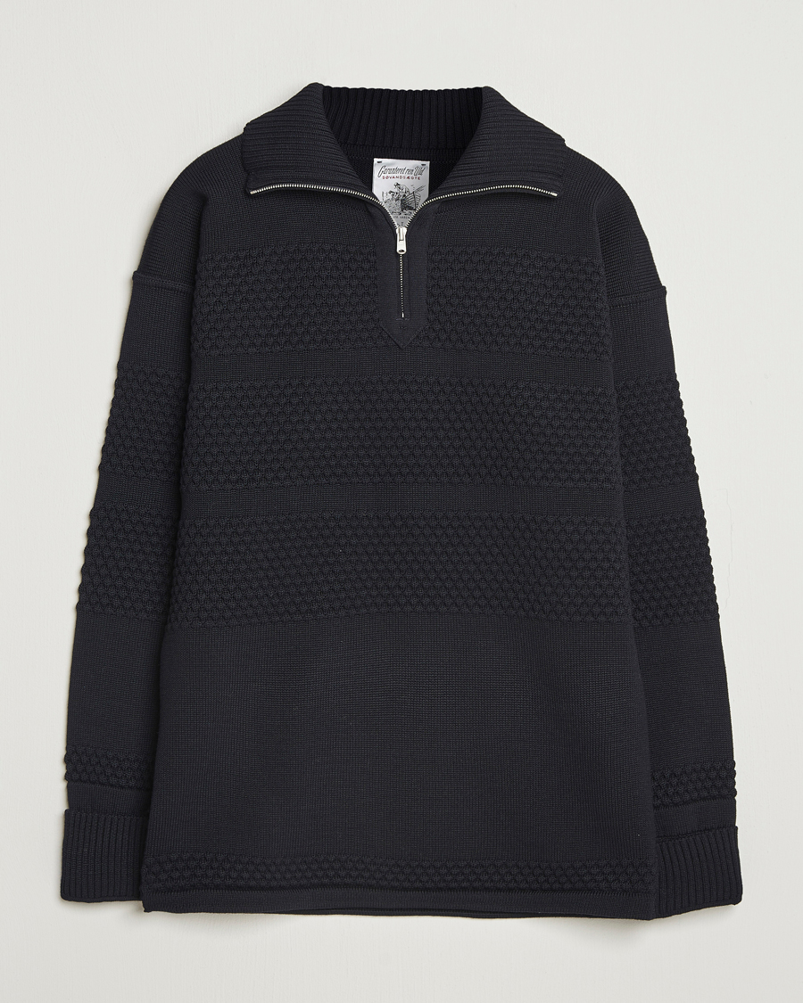 Herr | Tröjor | S.N.S. Herning | Fisherman Wool Short Zip Navy