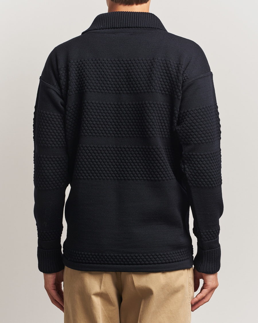 Herr | Tröjor | S.N.S. Herning | Fisherman Wool Short Zip Navy
