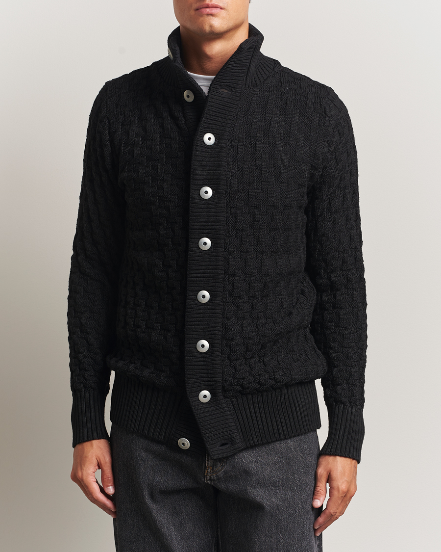 Herr | Tröjor | S.N.S. Herning | Stark Wool Cable Cardigan Black