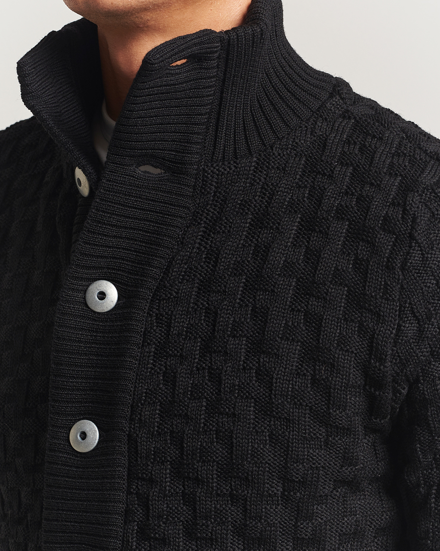 Herr | Tröjor | S.N.S. Herning | Stark Wool Cable Cardigan Black