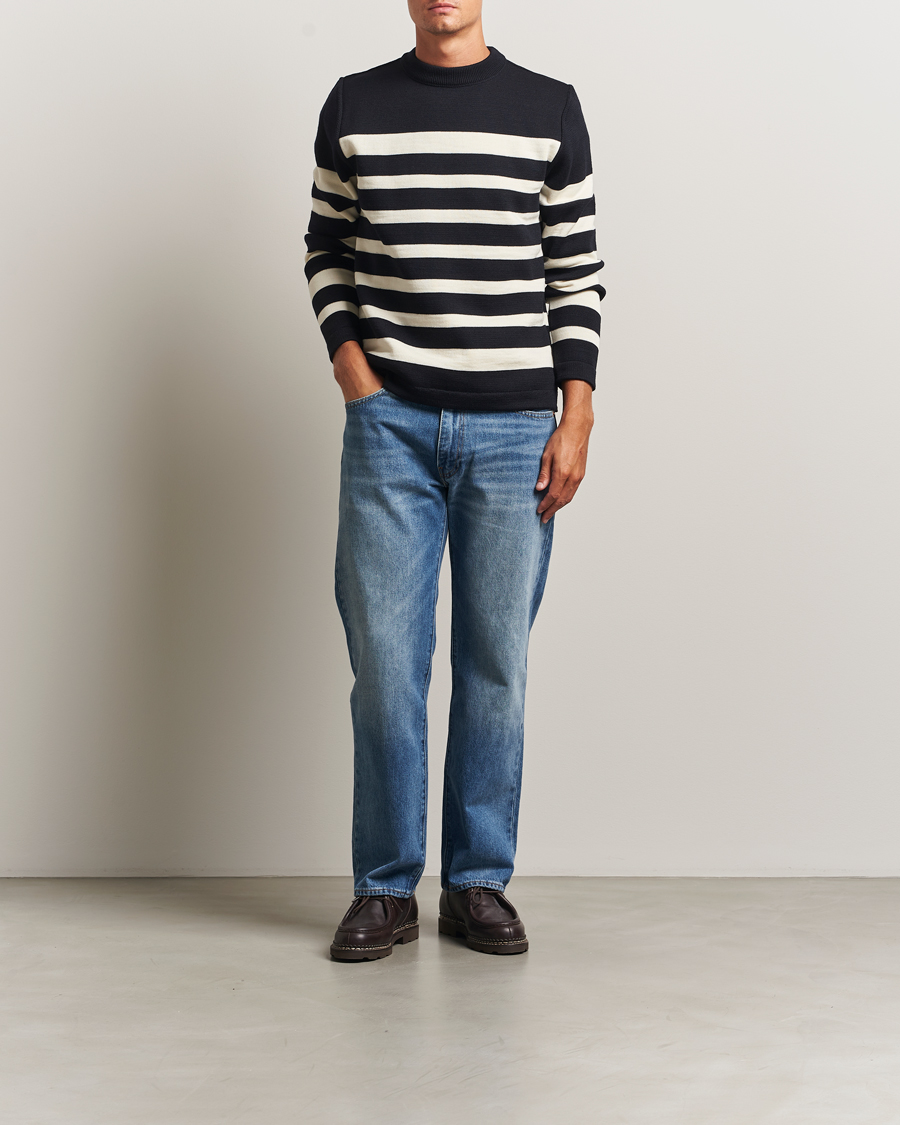 Herr | Tröjor | S.N.S. Herning | Given Wool Crew Neck Navy/White