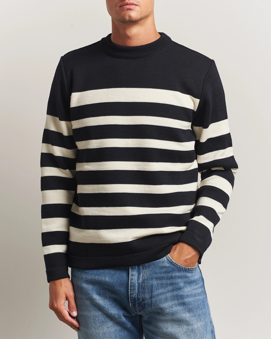 Herr | Tröjor | S.N.S. Herning | Given Wool Crew Neck Navy/White