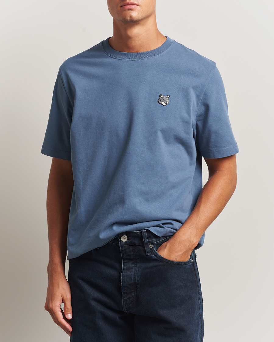 Herr | T-Shirts | Maison Kitsuné | Grey Fox Head T-Shirt Seine Blue