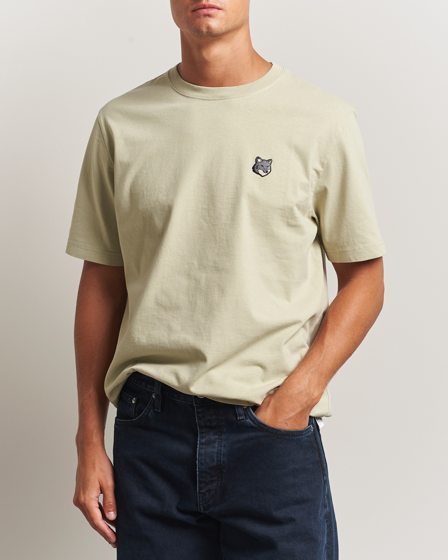 Herr | T-Shirts | Maison Kitsuné | Grey Fox Head T-Shirt Stone Beige