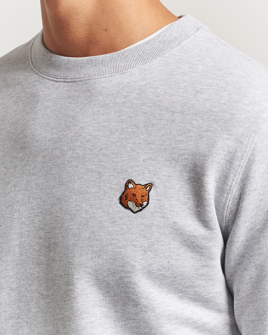 Herr | Tröjor | Maison Kitsuné | Fox Head Sweatshirt Light Grey Melange