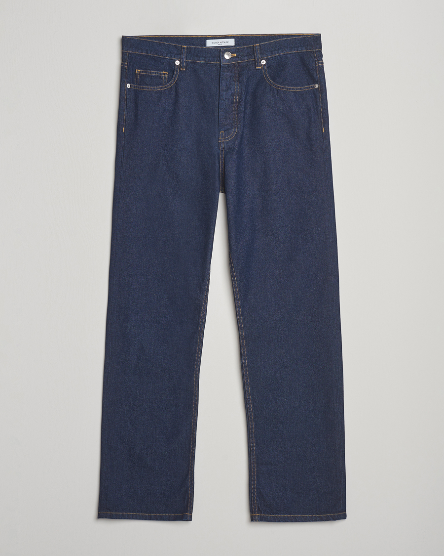 Herr | Jeans | Maison Kitsuné | Straight Fit Japanese Denim Jeans Indigo