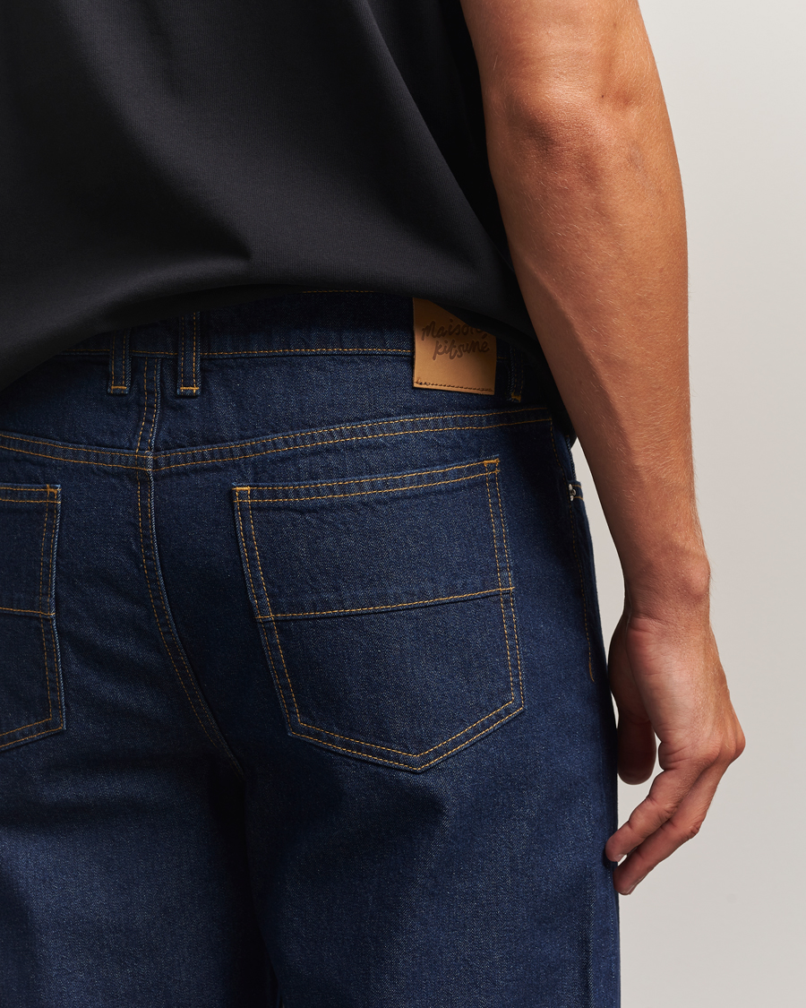 Herr | Jeans | Maison Kitsuné | Straight Fit Japanese Denim Jeans Indigo
