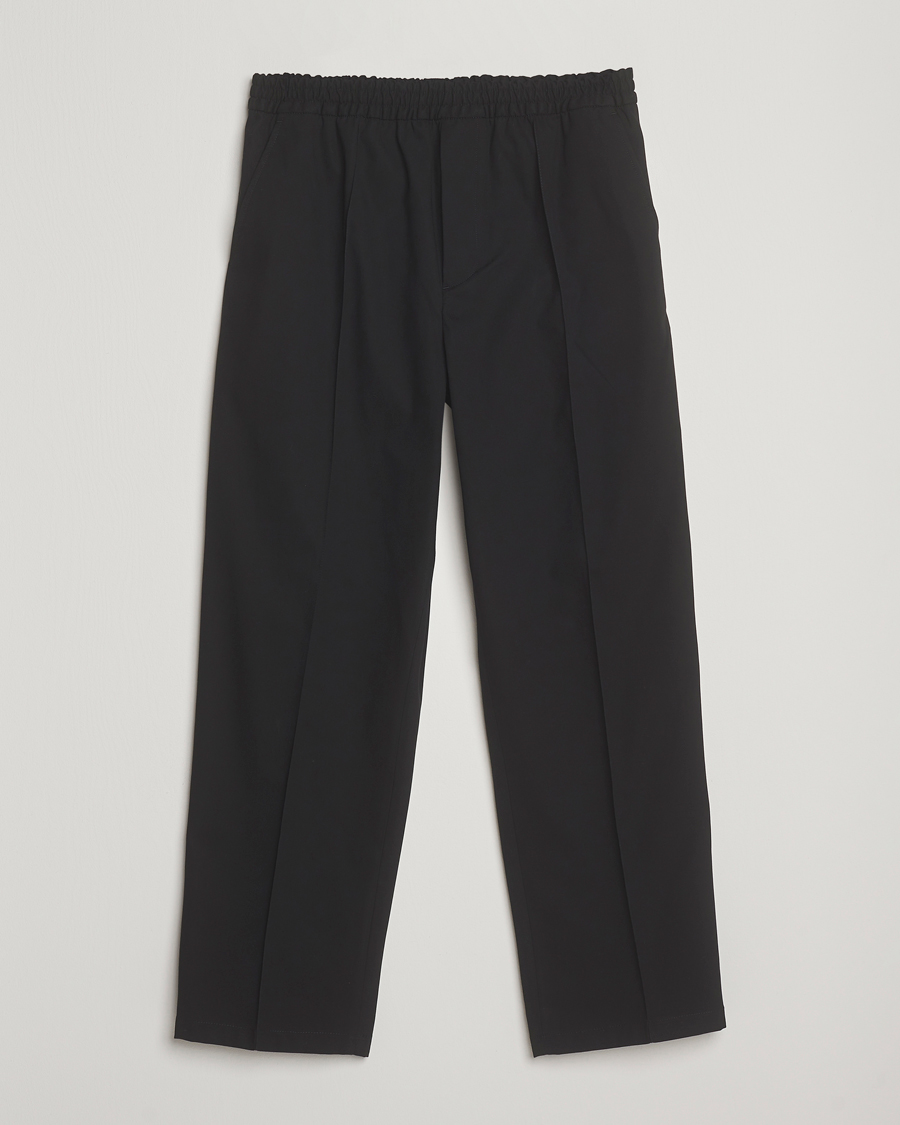 Herr | Byxor | Maison Kitsuné | Cotton Twill Pleated Drawstring Trousers Black