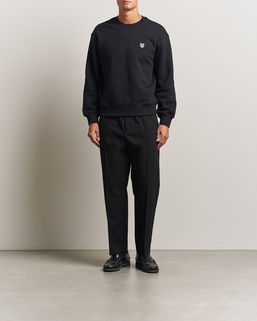 Herr | Byxor | Maison Kitsuné | Cotton Twill Pleated Drawstring Trousers Black