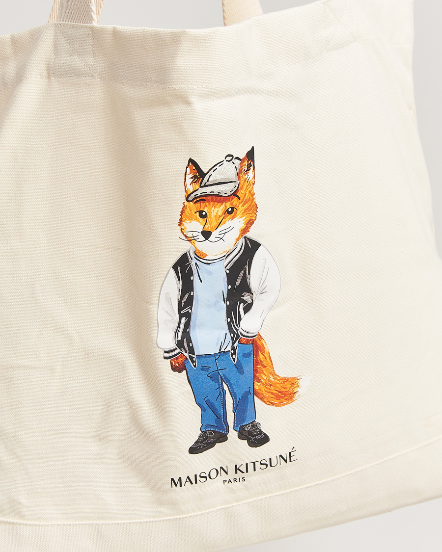 Herr | Väskor | Maison Kitsuné | Dressed Fox Tote Bag Ecru