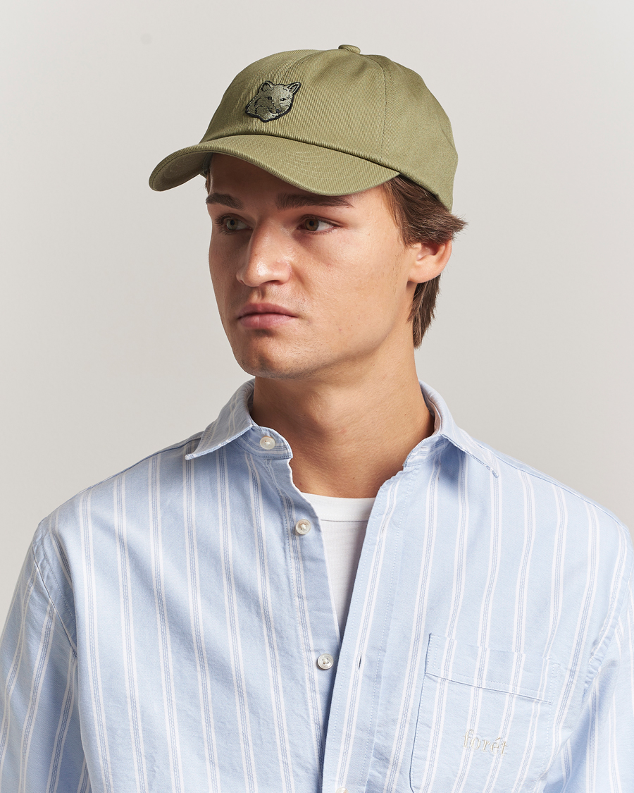 Herr | Hattar & kepsar | Maison Kitsuné | Tonal Fox Head Cap Laurel Green