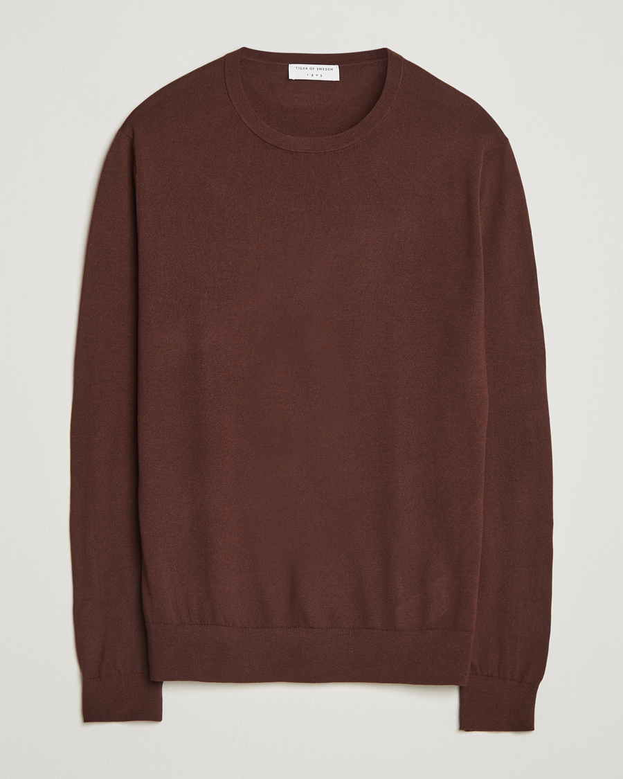 Herr | Tröjor | Tiger of Sweden | Connor Extra Fine Merino Crew Neck Pullover Pure Decadence