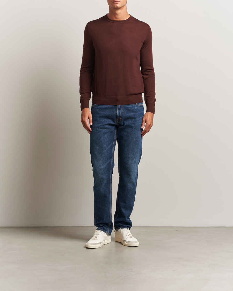 Herr | Tröjor | Tiger of Sweden | Connor Extra Fine Merino Crew Neck Pullover Pure Decadence