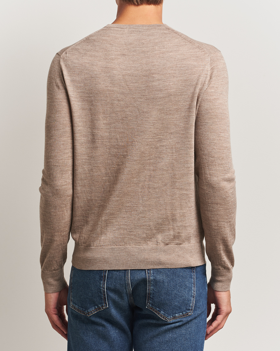 Herr | Tröjor | Tiger of Sweden | Connor Extra Fine Merino Crew Neck Pullover Beige Melange