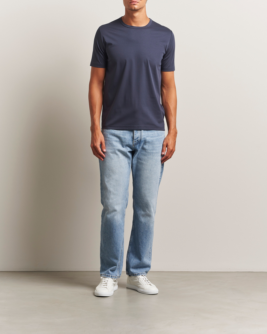Herr | T-Shirts | Tiger of Sweden | Olaf Mercerized Cotton T-Shirt Light Ink