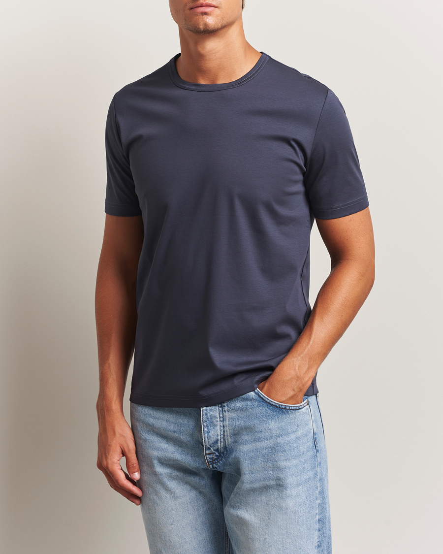 Herr | T-Shirts | Tiger of Sweden | Olaf Mercerized Cotton T-Shirt Light Ink