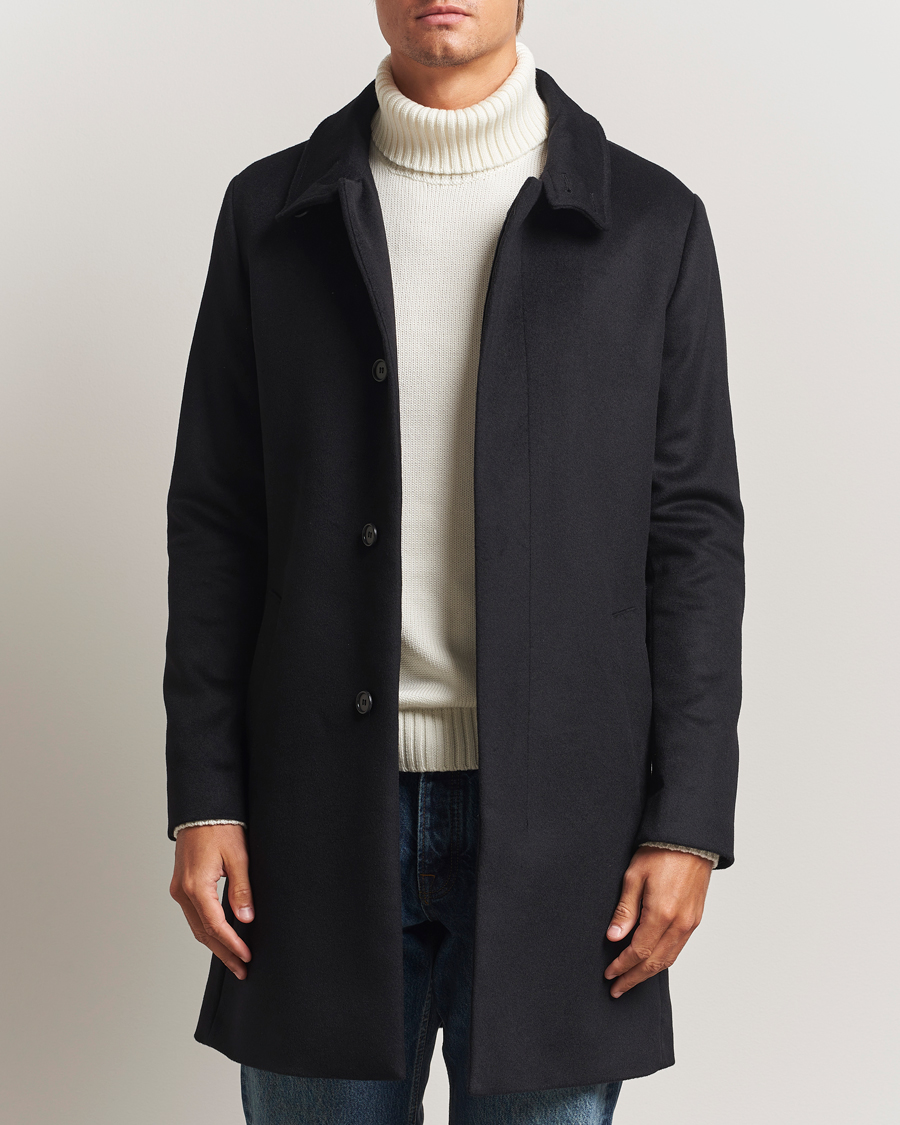Herr | Jackor | Tiger of Sweden | Aleric Wool/Cashmere Stand Up Coat Black