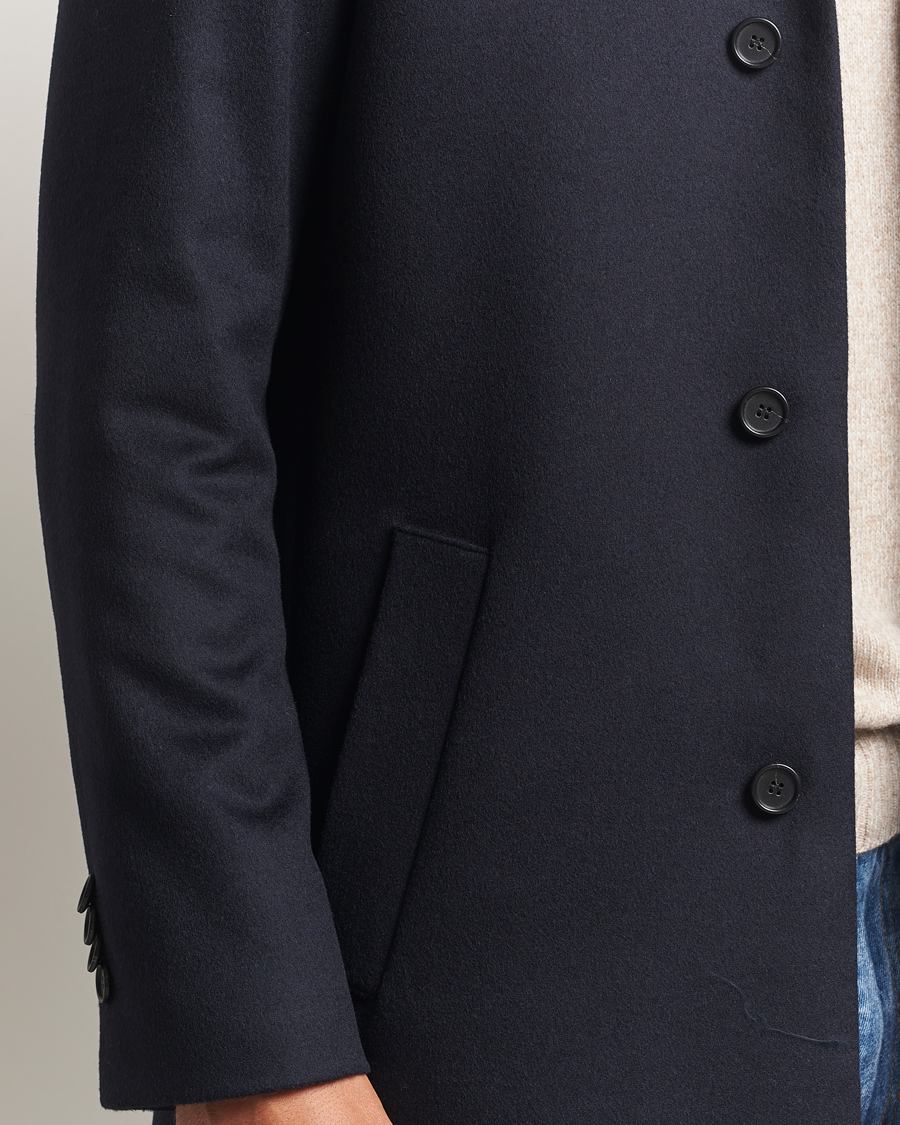 Herr | Jackor | Tiger of Sweden | Aleric Wool/Cashmere Stand Up Coat Light Ink