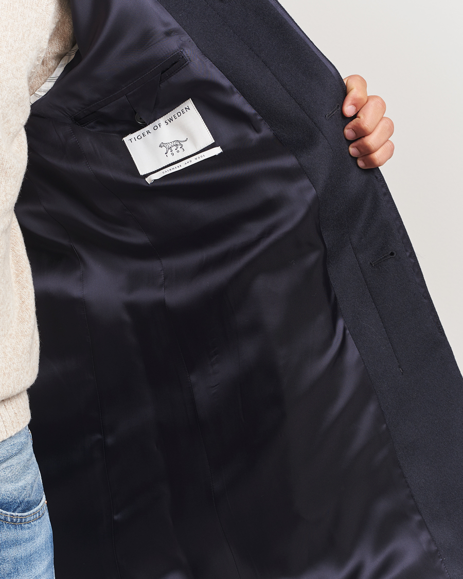 Herr | Jackor | Tiger of Sweden | Aleric Wool/Cashmere Stand Up Coat Light Ink