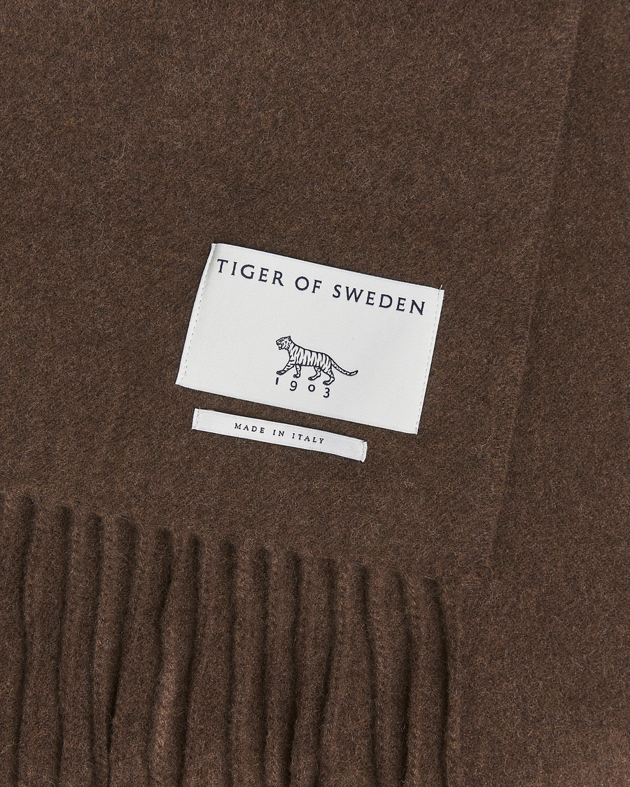 Herr | Tiger of Sweden Sylan Wool Scarf Brown Olive | Tiger of Sweden | Sylan Wool Scarf Brown Olive