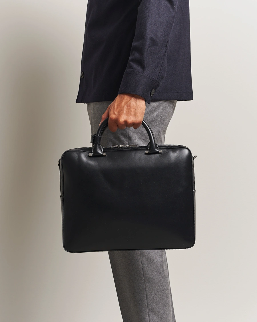 Herr | Väskor | Tiger of Sweden | Valise Smooth Leather Briefcase Black