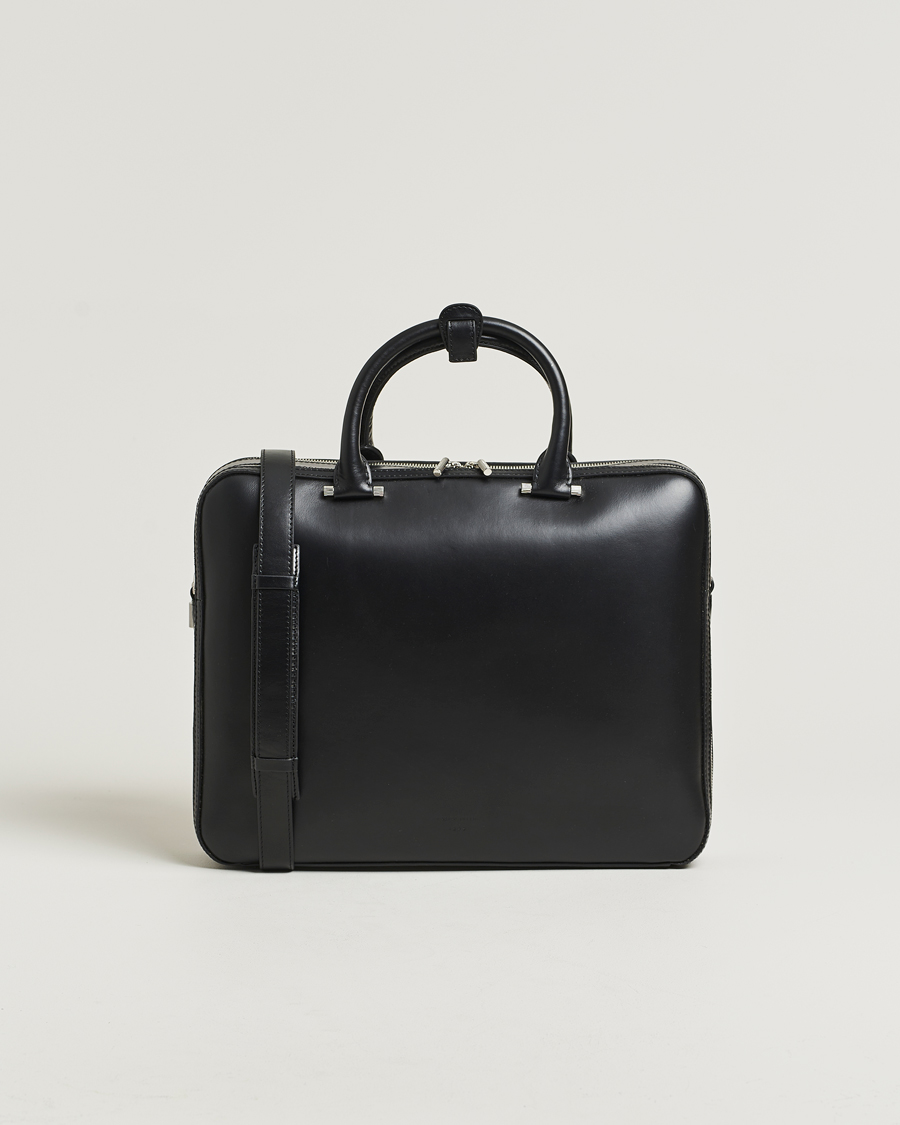 Herr | Väskor | Tiger of Sweden | Valise Smooth Leather Double Zip Briefcase Black