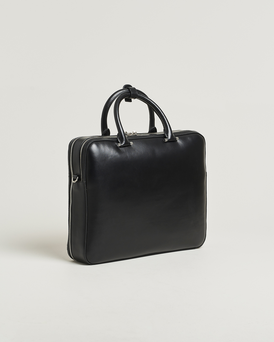 Herr | Väskor | Tiger of Sweden | Valise Smooth Leather Double Zip Briefcase Black