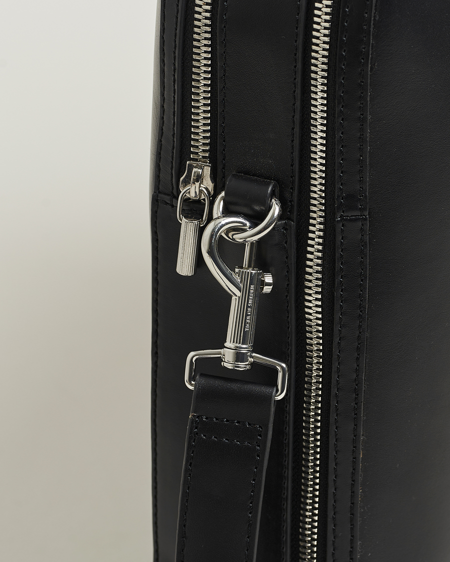 Herr | Väskor | Tiger of Sweden | Valise Smooth Leather Double Zip Briefcase Black