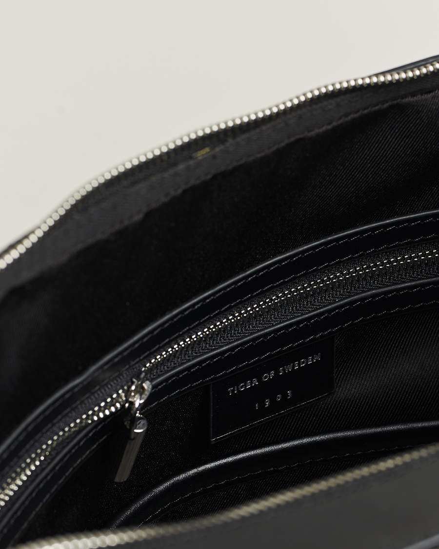 Herr | Väskor | Tiger of Sweden | Valise Smooth Leather Double Zip Briefcase Black