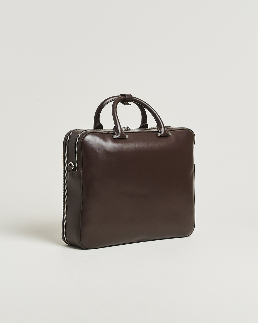 Herr | Väskor | Tiger of Sweden | Valise Smooth Leather Double Zip Briefcase Dark Brown