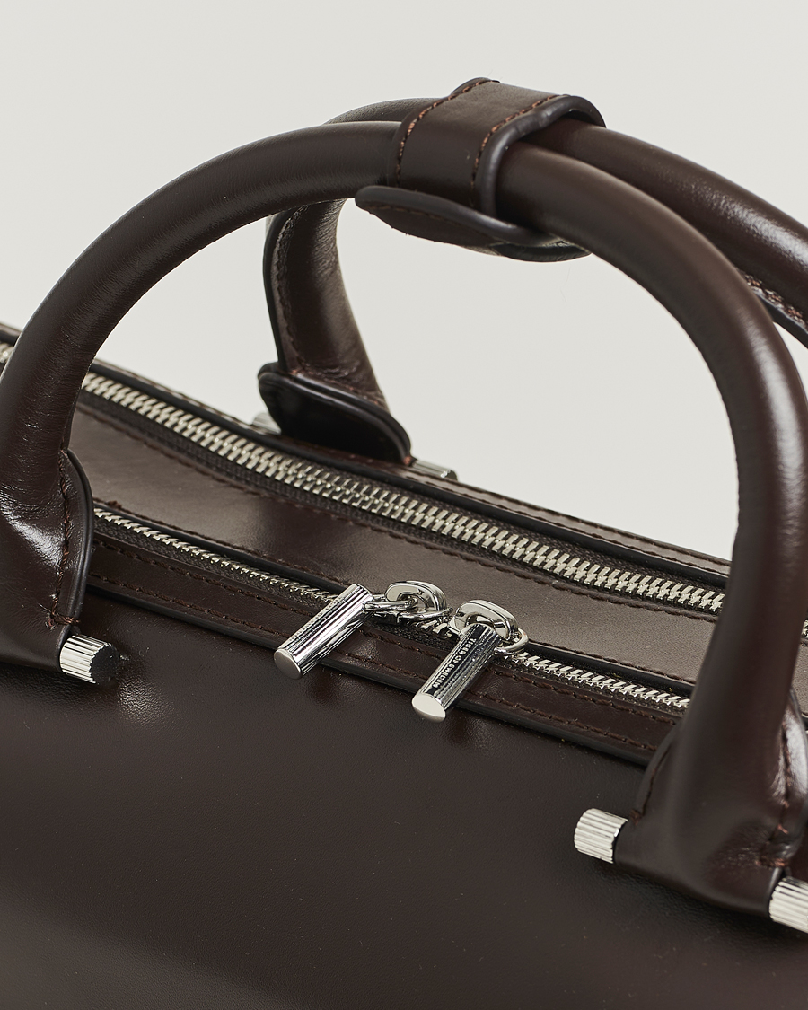 Herr | Väskor | Tiger of Sweden | Valise Smooth Leather Double Zip Briefcase Dark Brown