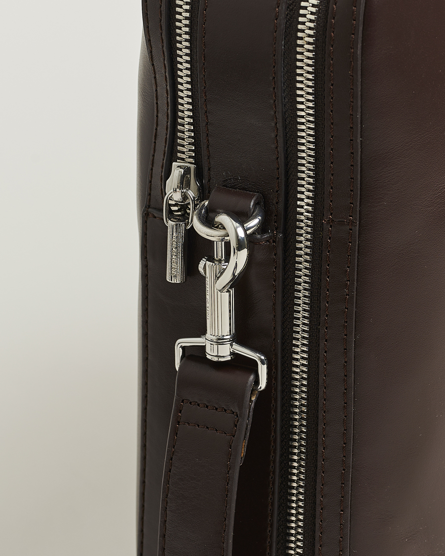 Herr | Väskor | Tiger of Sweden | Valise Smooth Leather Double Zip Briefcase Dark Brown