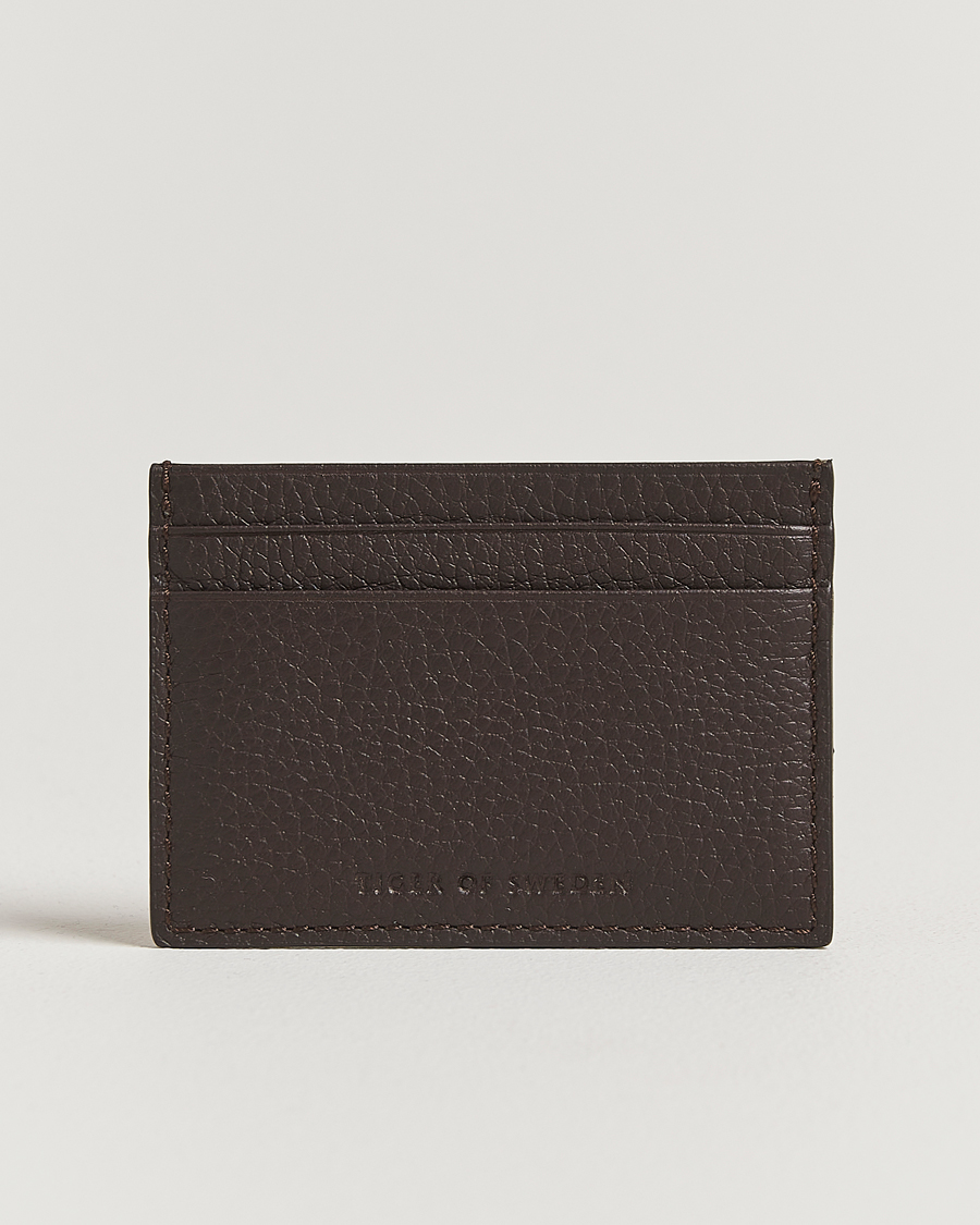 Herr | Plånböcker | Tiger of Sweden | Wake Grained Leather Card Holder Dark Brown