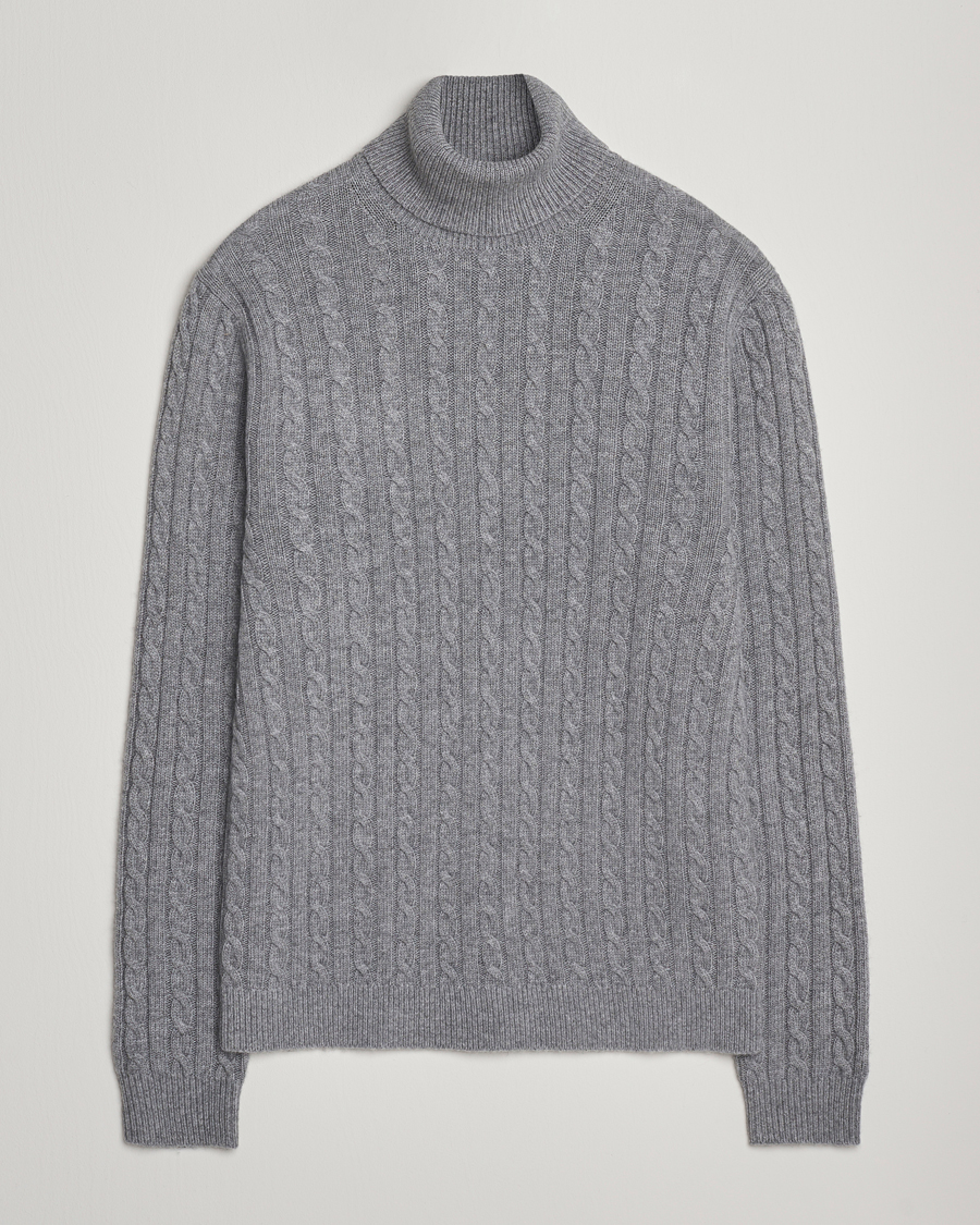 Herr | Tröjor | Tiger of Sweden | Wilde Wool/Cashmere Knitted Sweater Light Grey Melange