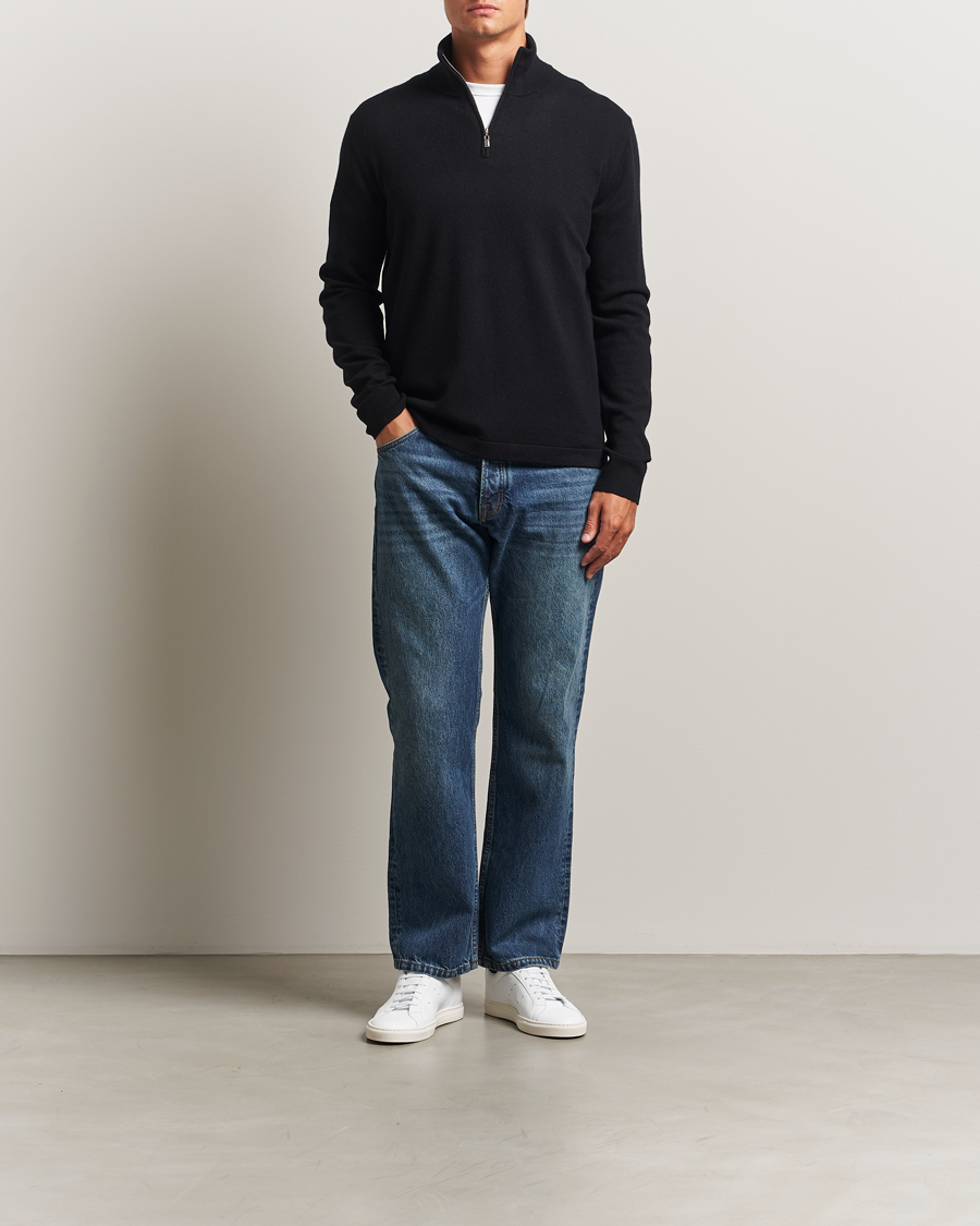 Herr | Tröjor | Tiger of Sweden | Travis Wool/Cashmere Half Zip Black