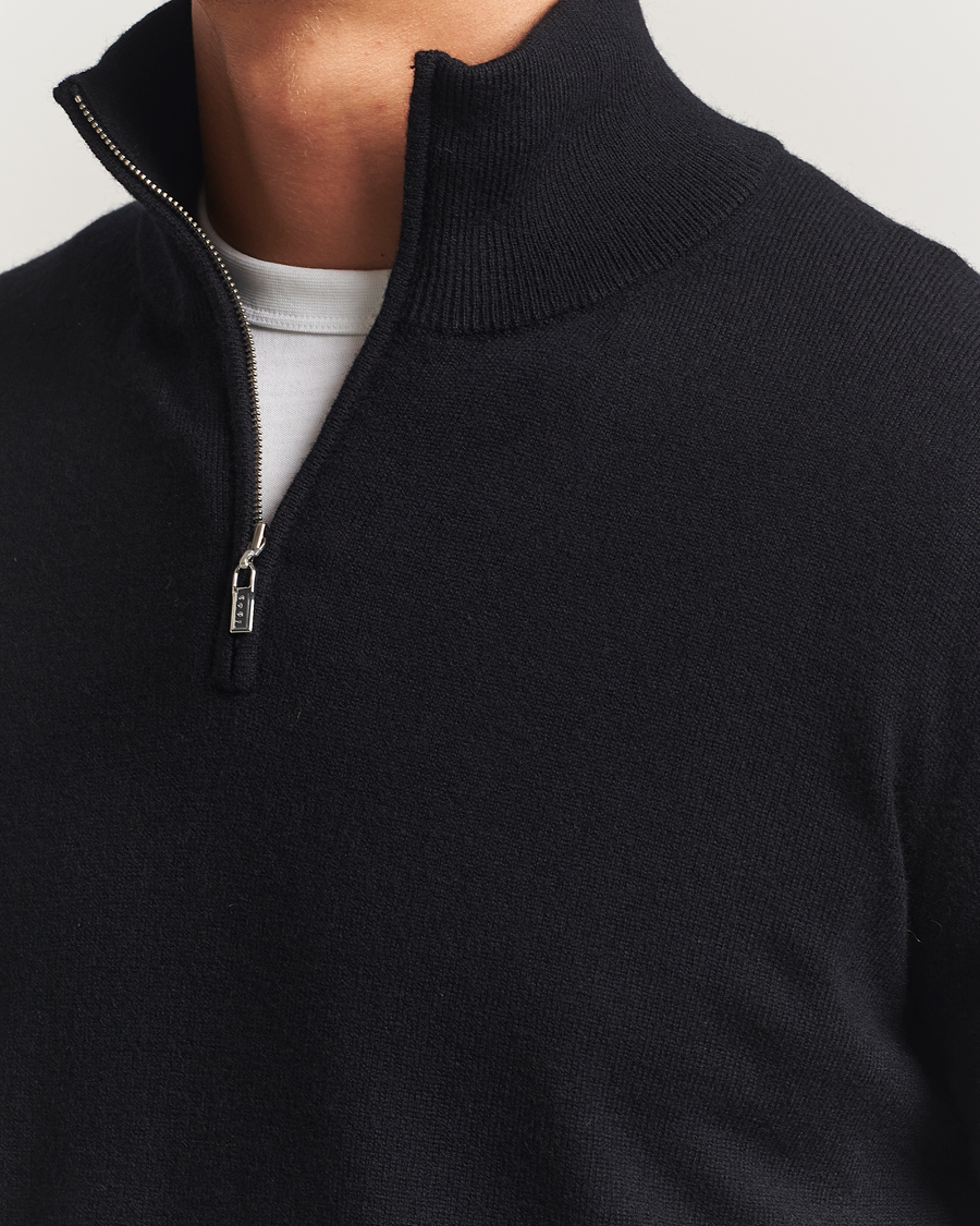 Herr | Tröjor | Tiger of Sweden | Travis Wool/Cashmere Half Zip Black